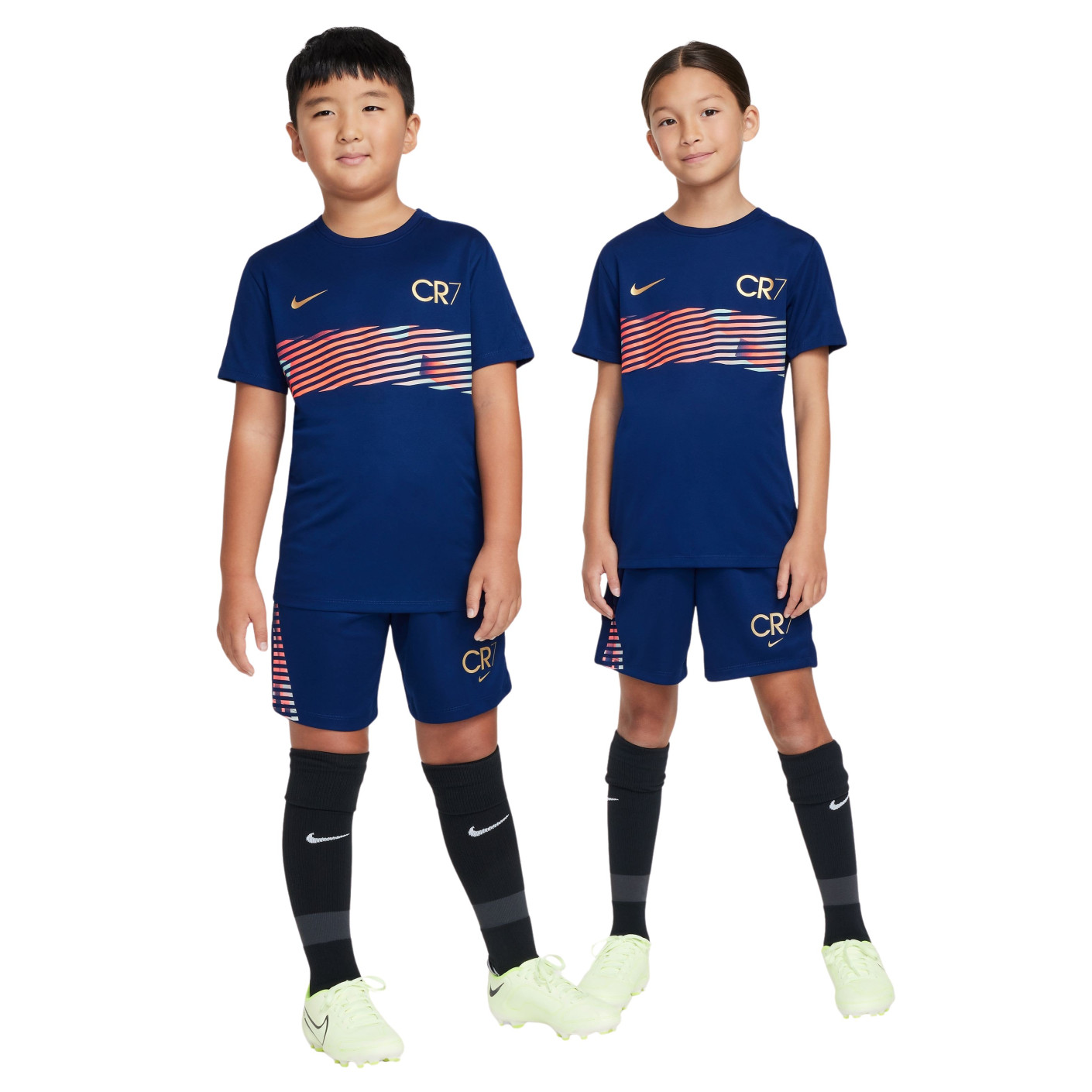 Nike CR7 Academy Trainingsset Kids Donkerblauw Lichtroze Goud