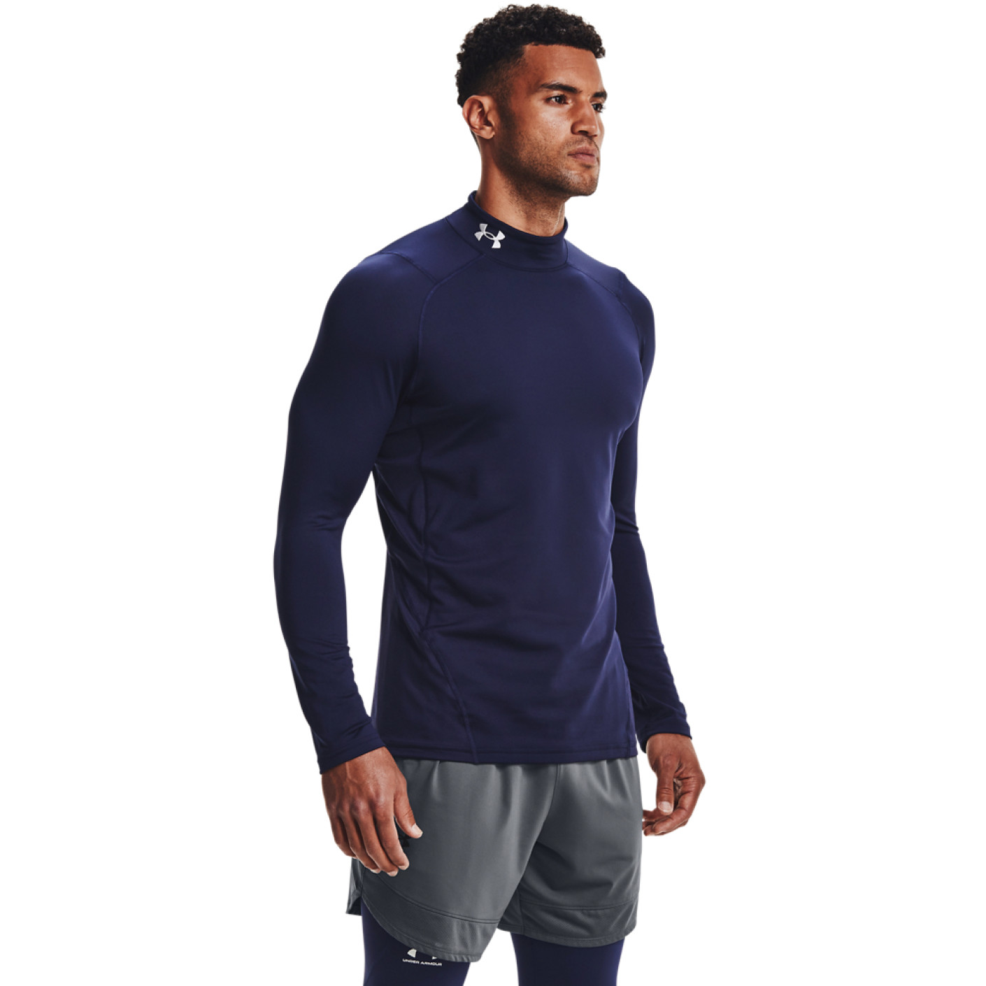 Under Armour ColdGear Ondershirt Lange Mouwen Donkerblauw Wit