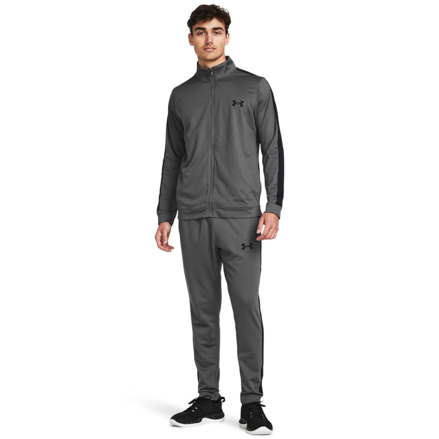 Under Armour Knit Trainingspak Full-Zip Donkergrijs Zwart