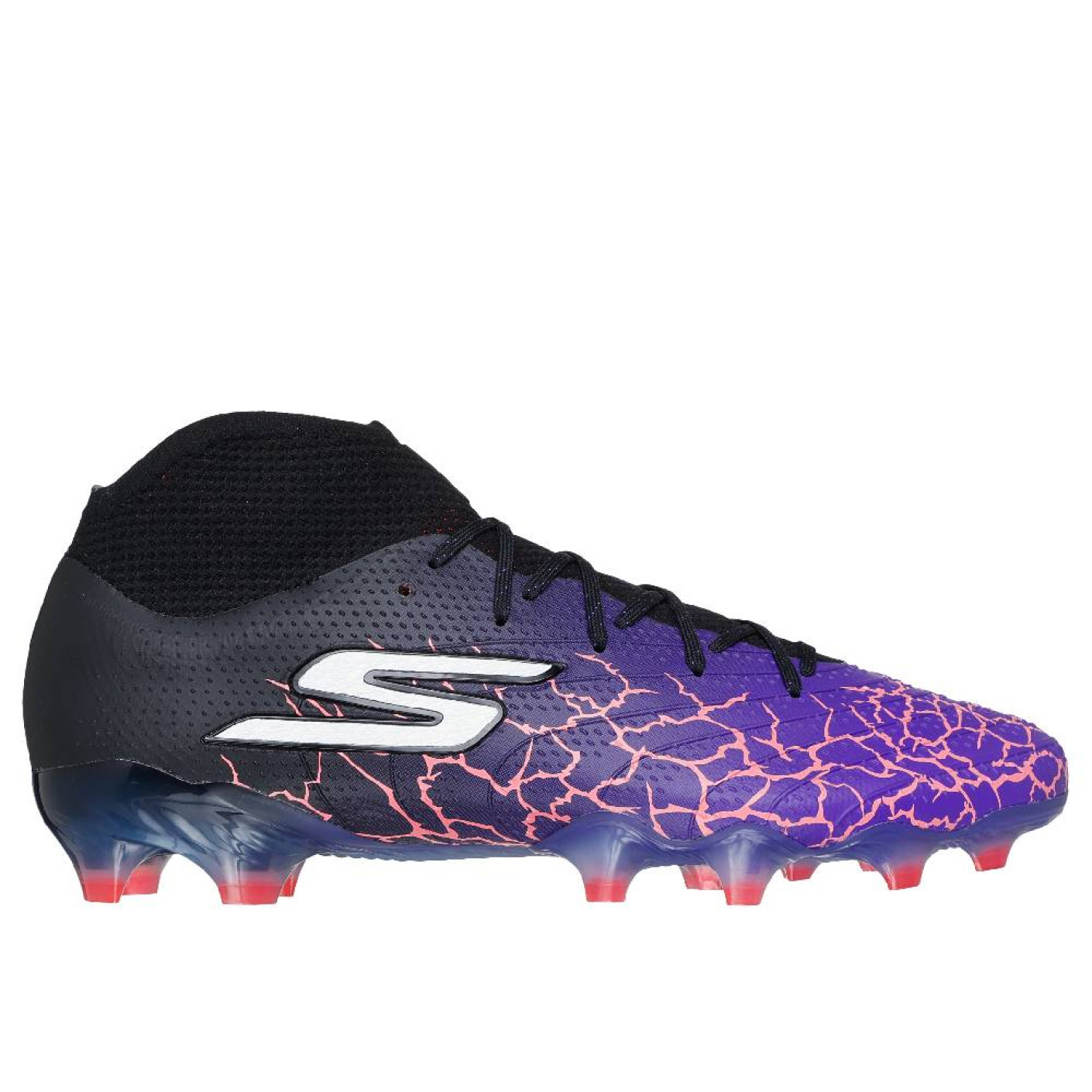 Skechers SKX 01 1.5 Elite High Gras Voetbalschoenen (FG) Paars Zwart Oranje Zilver