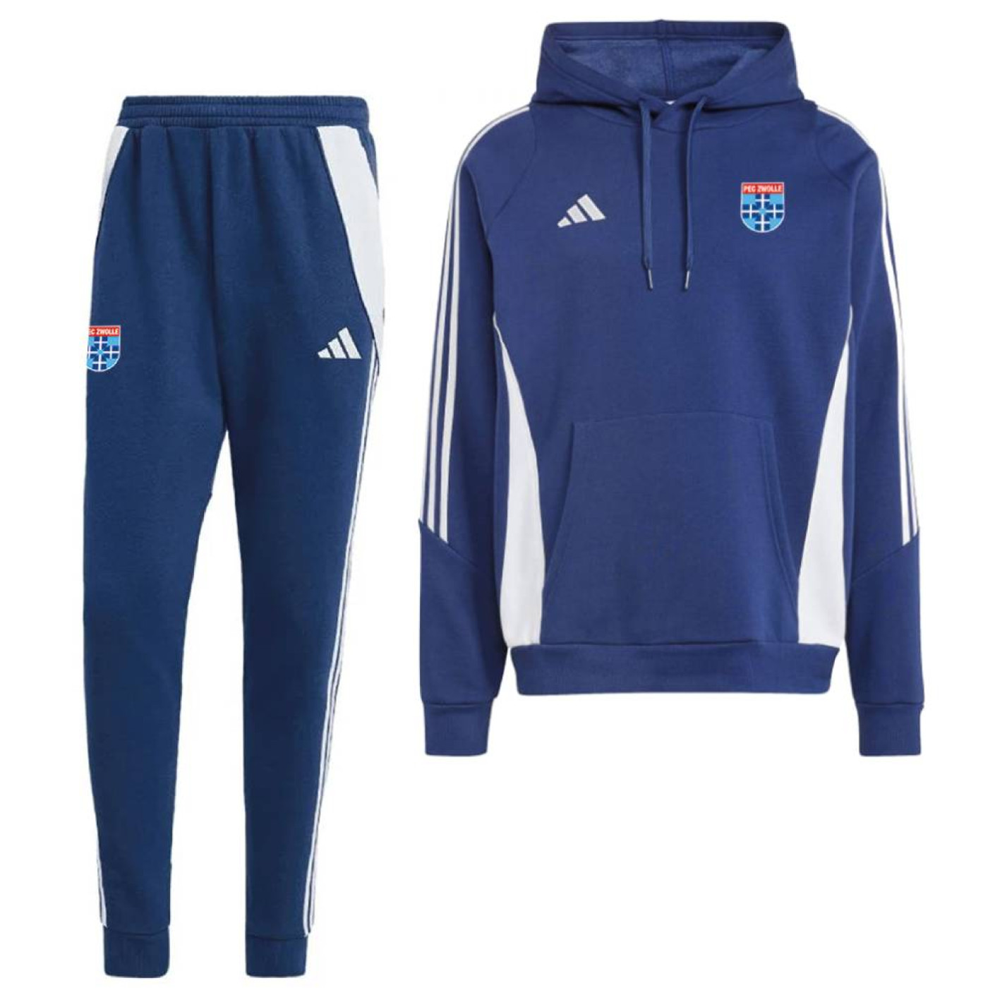 adidas PEC Zwolle Hooded Trainingspak Kids Blauw Wit