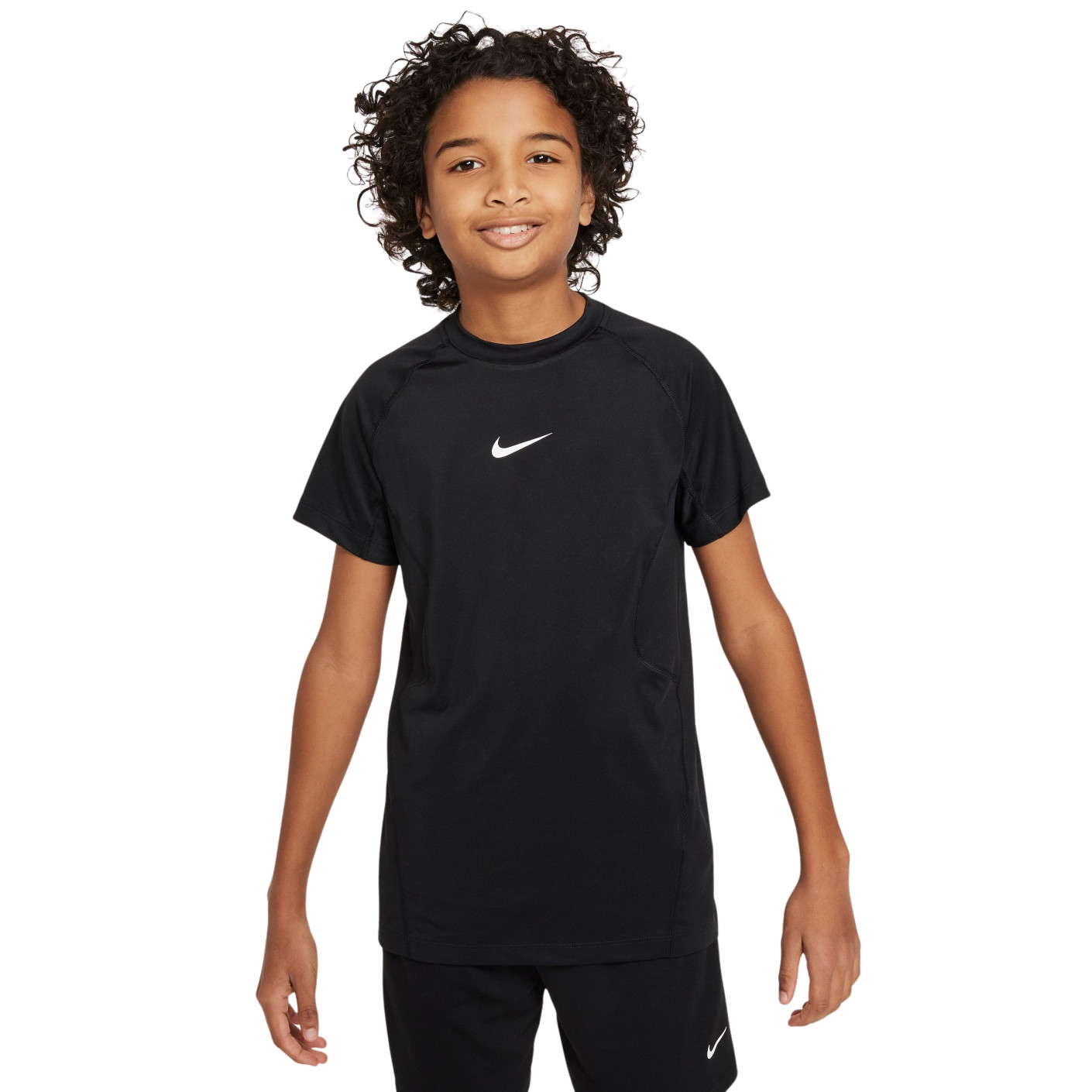 Nike Pro Ondershirt Korte Mouwen Kids Zwart Wit