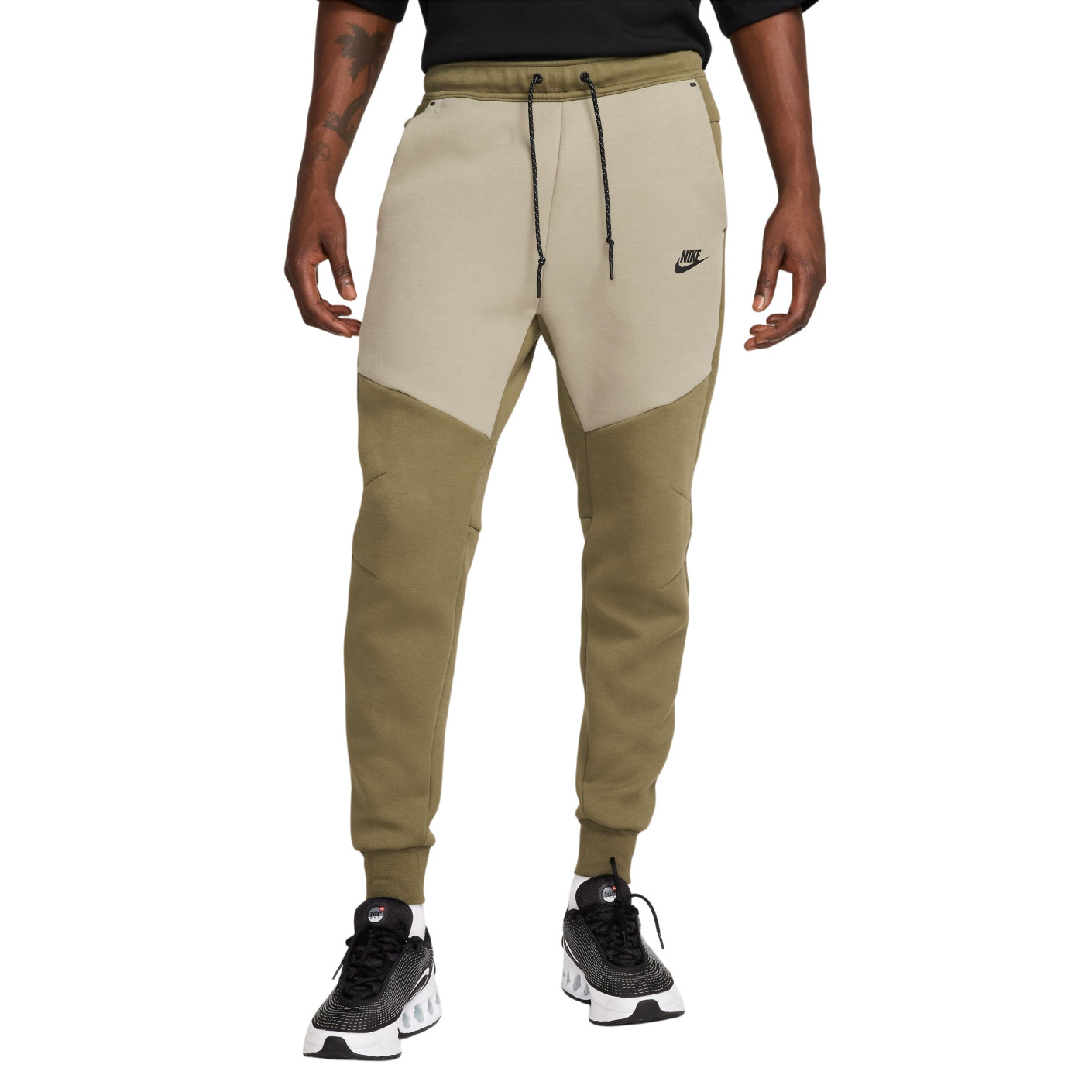 Nike Tech Fleece Sportswear Joggingbroek Olijfgroen Beige Zwart