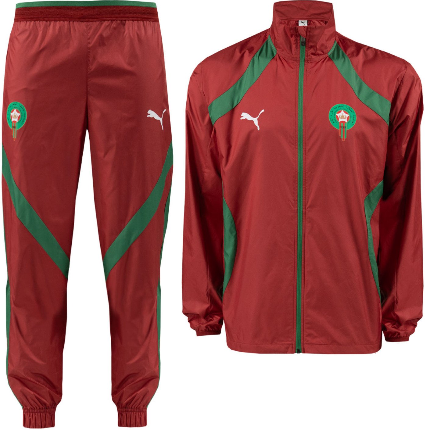 PUMA Marokko Pre-Match Trainingspak Woven 2024-2026 Rood Groen