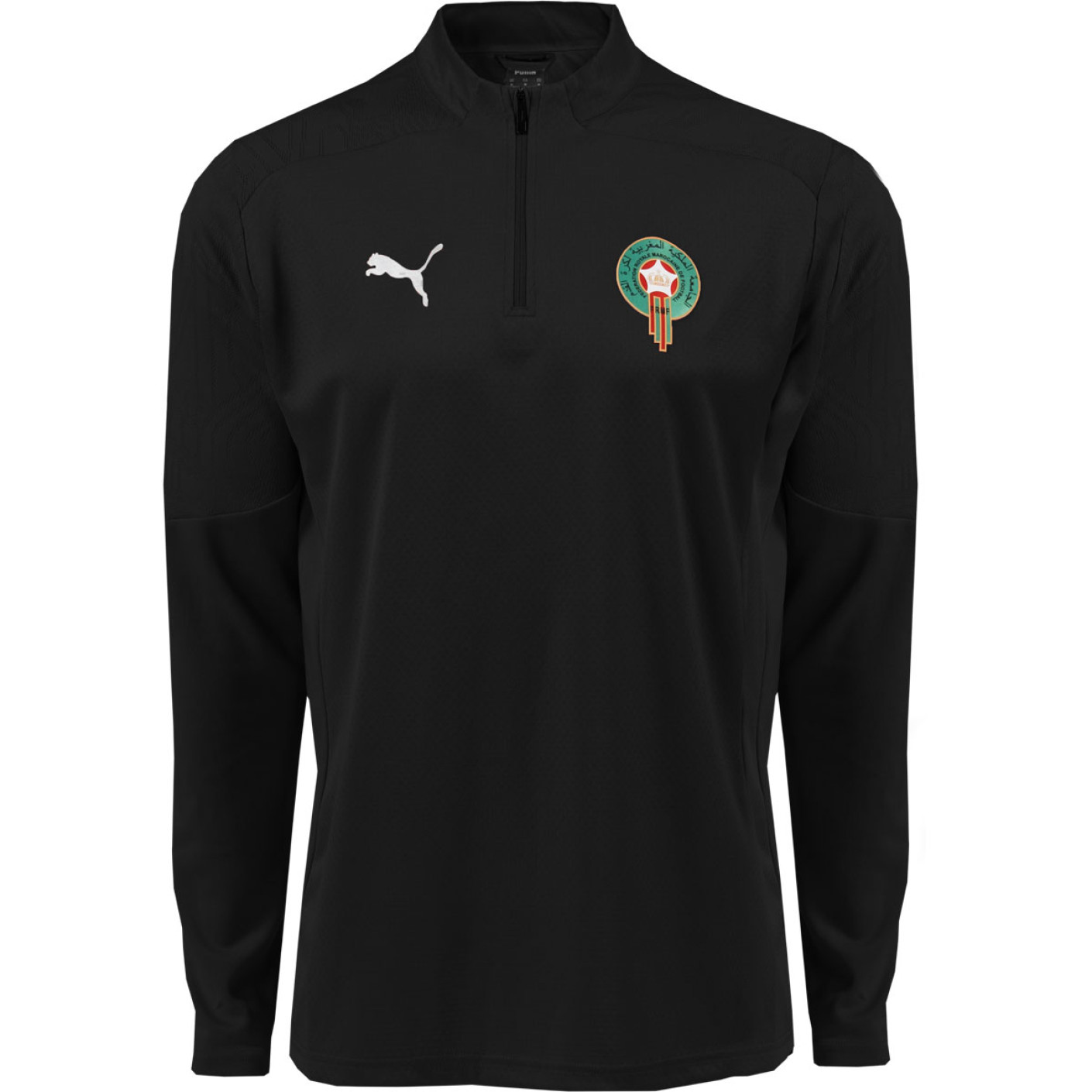 PUMA Marokko Trainingstrui 1/4-Zip 2024-2026 Kids Zwart Zilver