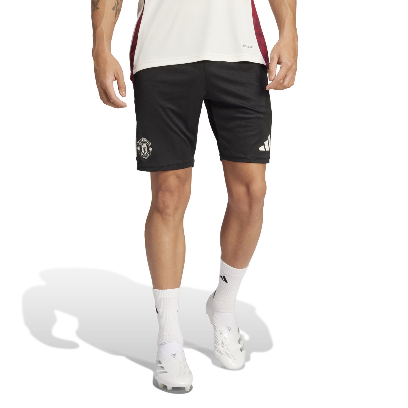 adidas Manchester United Trainingsbroekje 2024-2025 Zwart Wit Rood