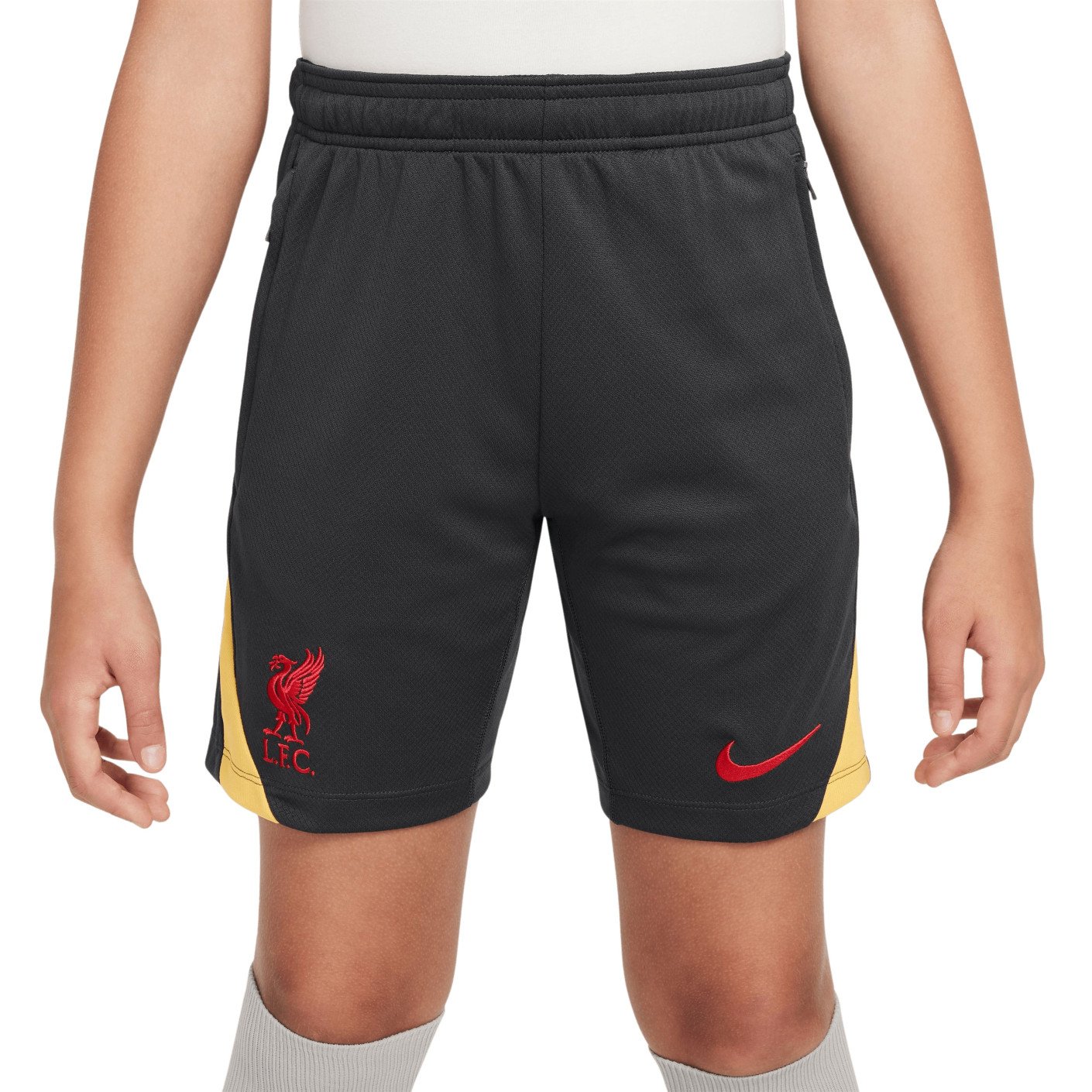 Nike Liverpool Strike Trainingsbroekje 2024-2025 Kids Donkergrijs Geel Rood