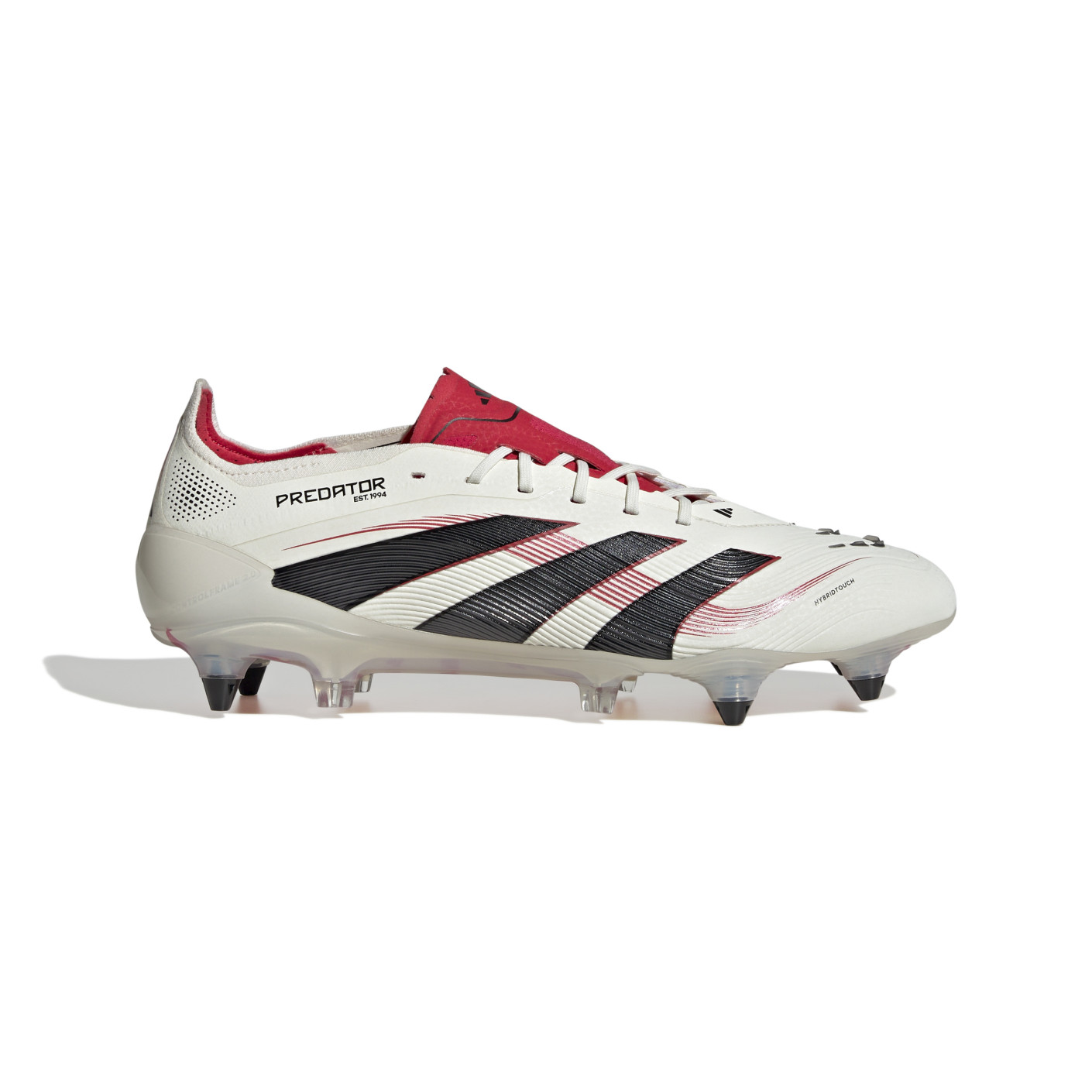 adidas Predator Elite IJzeren-Nop Voetbalschoenen (SG) Wit Zwart Rood