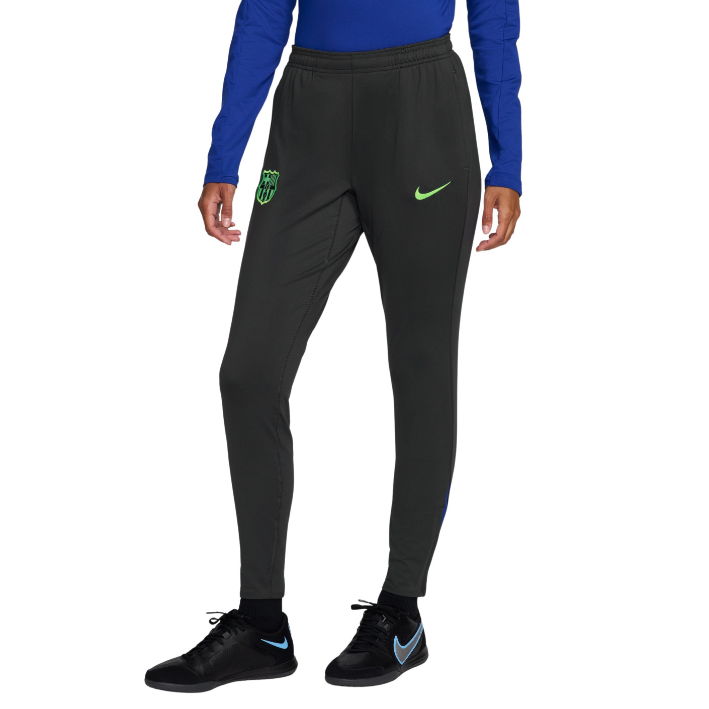 Nike FC Barcelona Strike Trainingsbroek 2024-2025 Dames Donkergrijs Lichtgroen