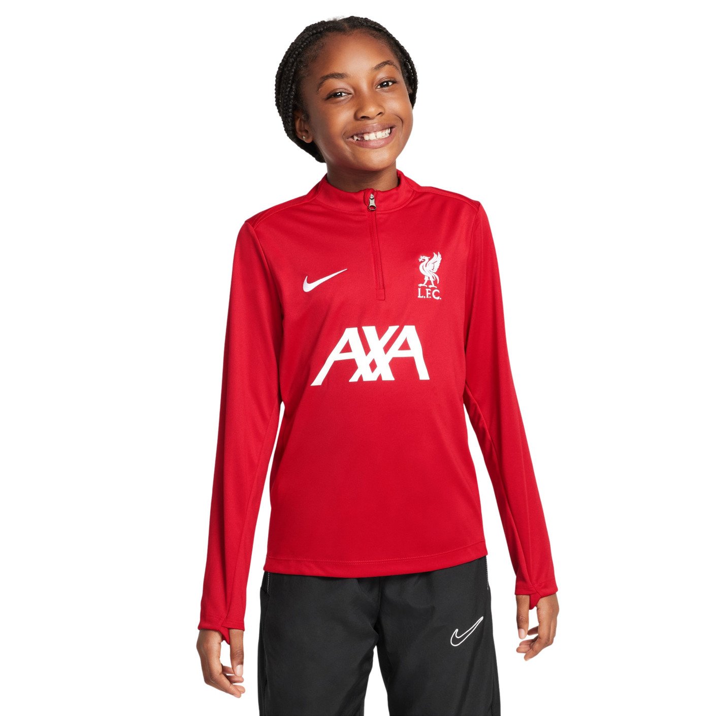 Nike Liverpool Academy Pro Trainingstrui 1/4-Zip 2024-2025 Kids Rood Wit