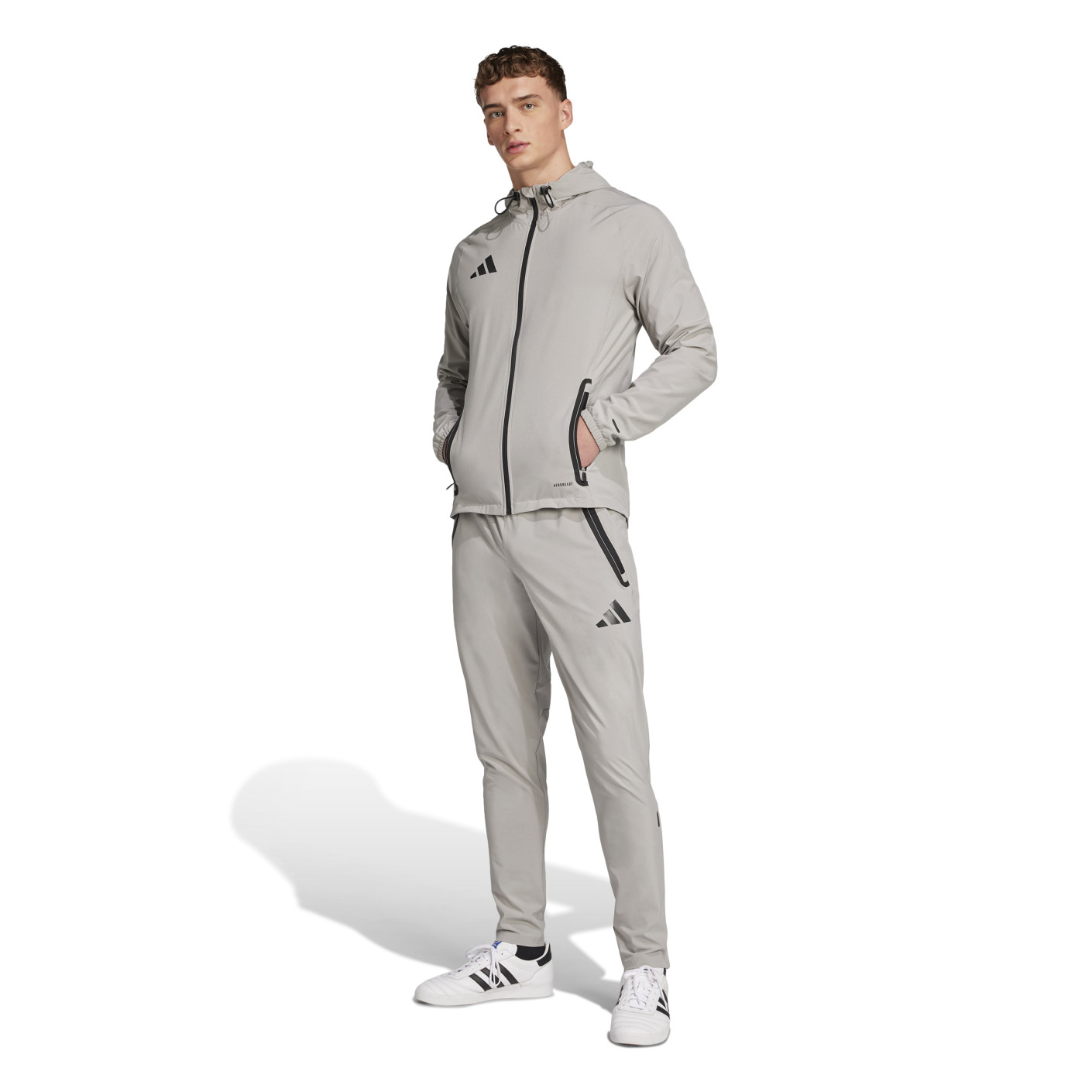 adidas Vis Tech Competition Hooded Trainingspak Full-Zip Grijs Zwart