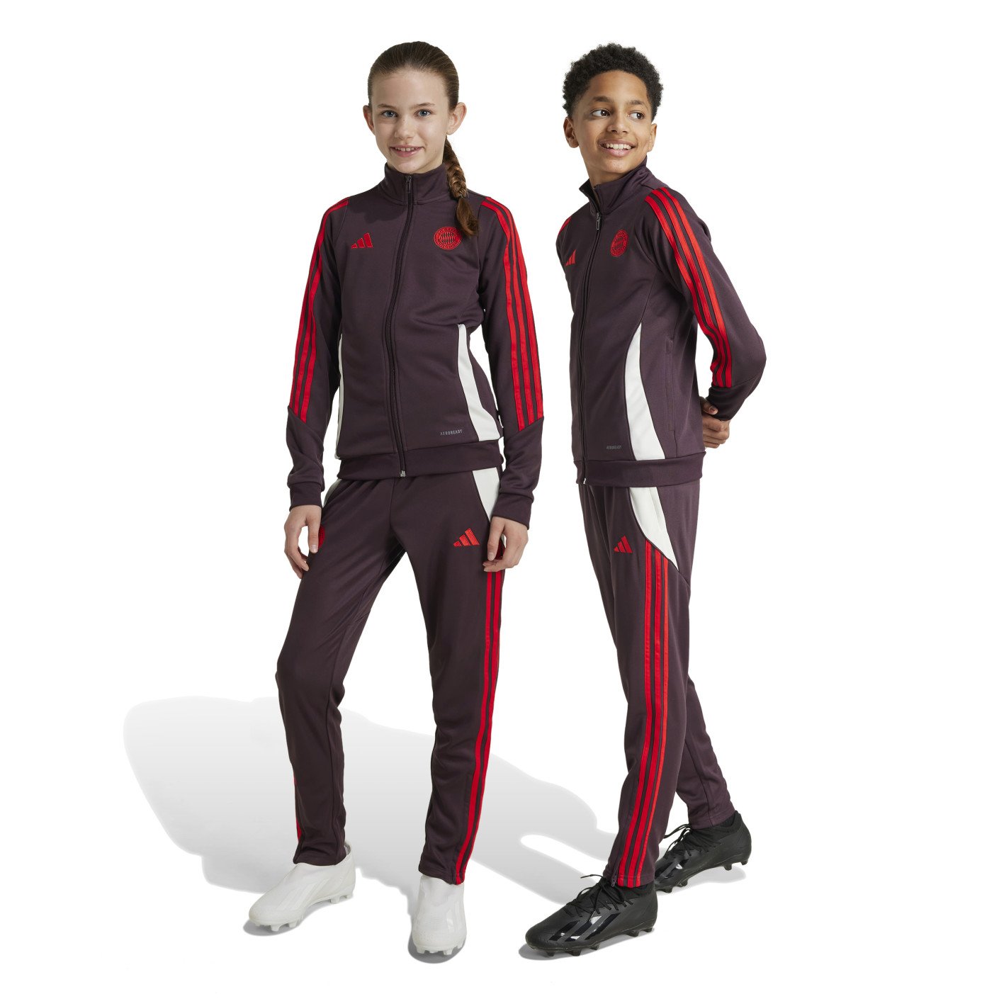 adidas Bayern München Trainingspak Full-Zip 2024-2025 Kids Bordeauxrood Rood Wit