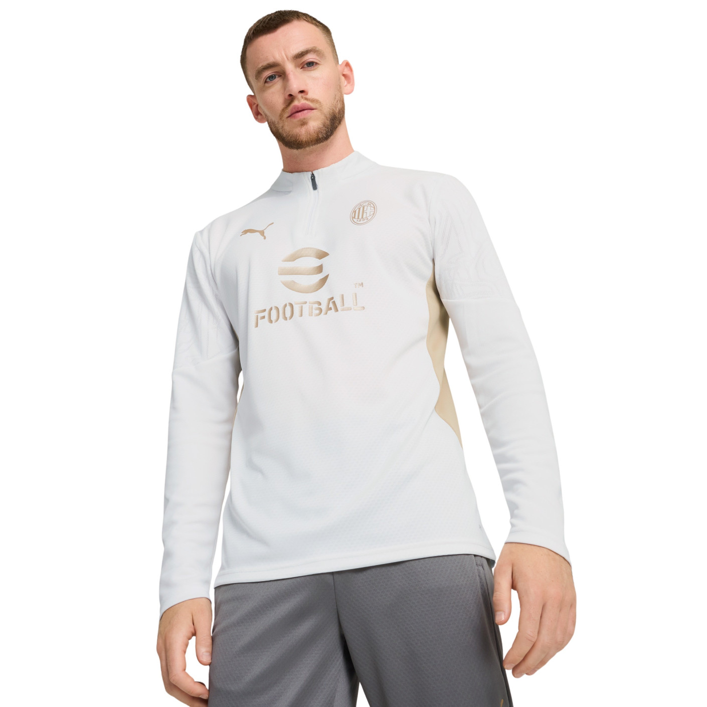 PUMA AC Milan Trainingstrui 1/4-Zip 2024-2025 Wit Goud