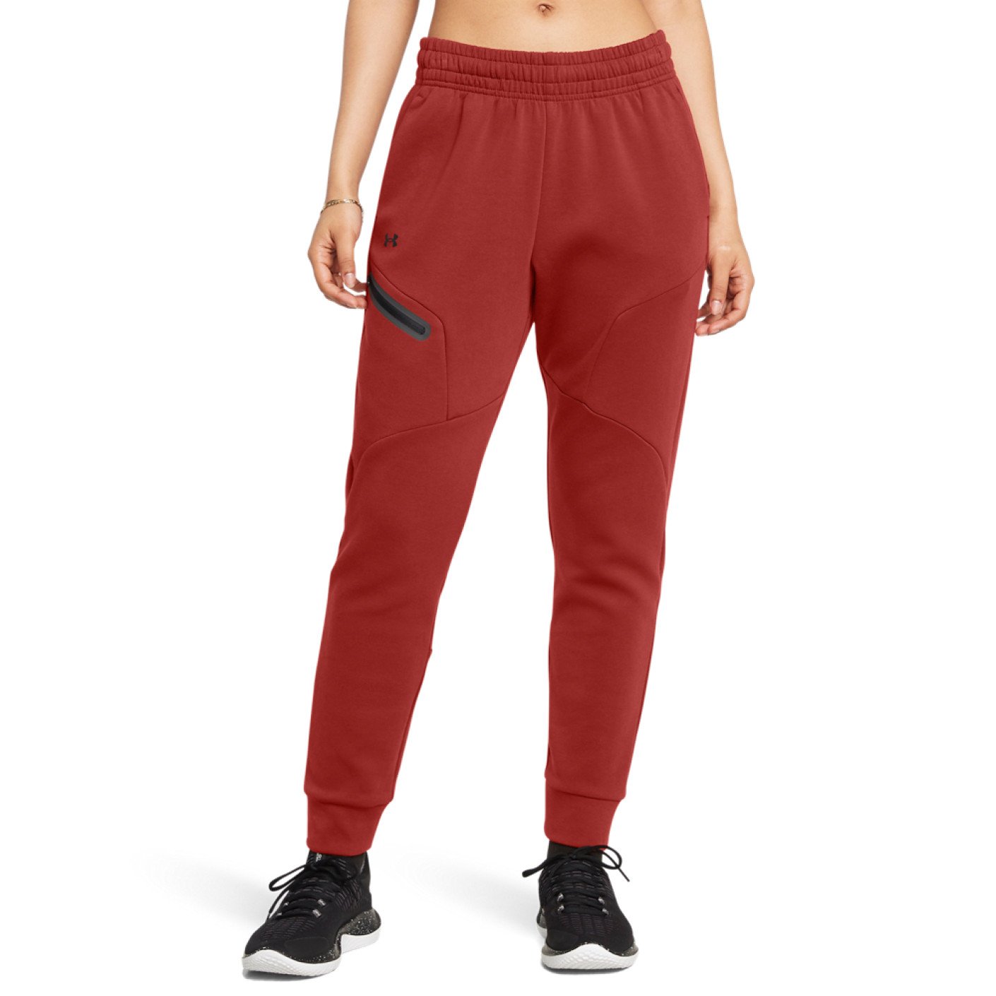 Under Armour Unstoppable Fleece Joggingbroek Dames Oranje Zwart