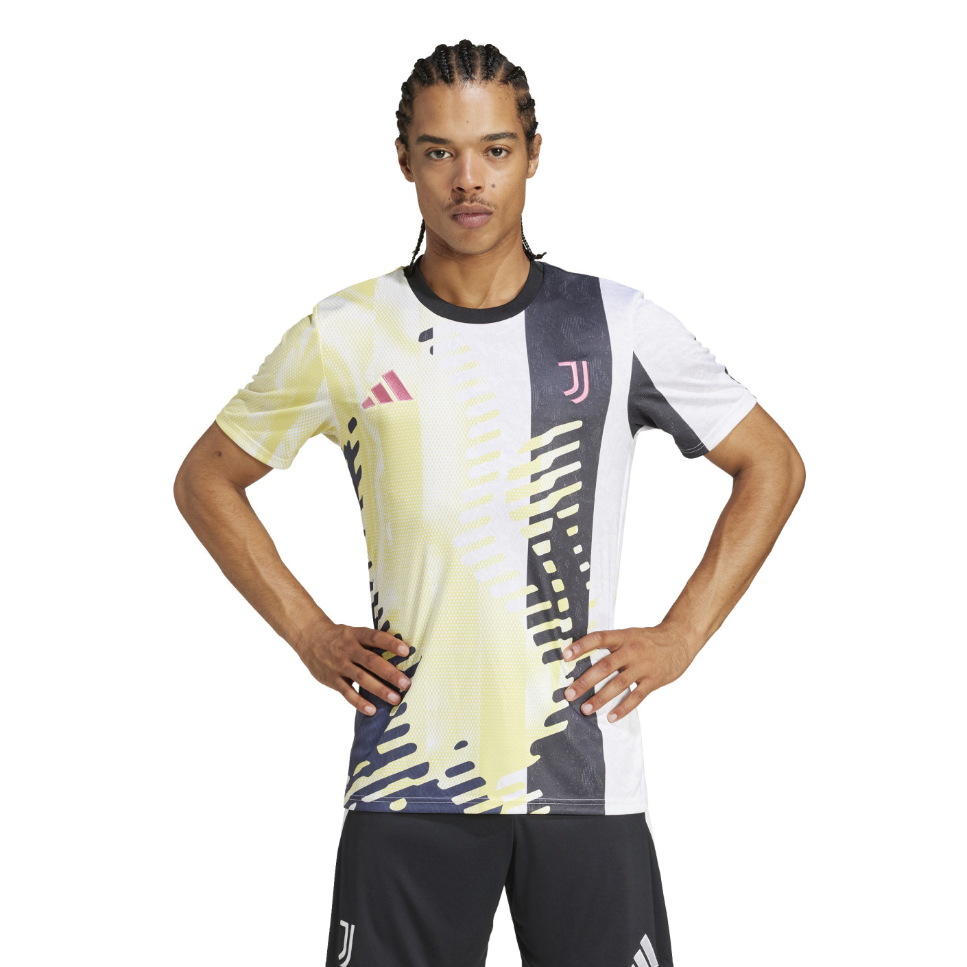 adidas Juventus Pre-Match Trainingsshirt 2024-2025 Geel Zwart Roze