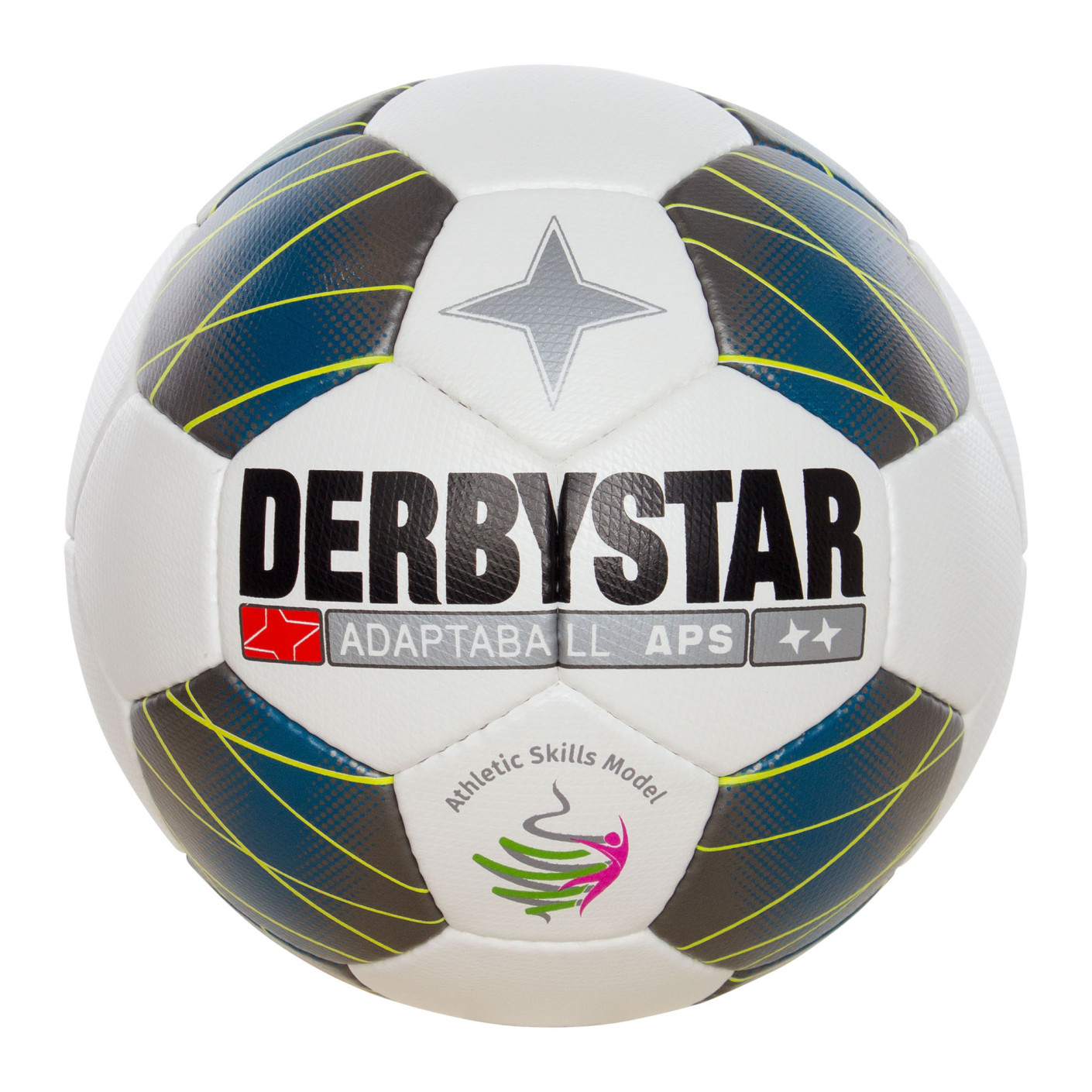 Derbystar Adaptaball APS Voetbal Maat 5 Wit Blauw Geel