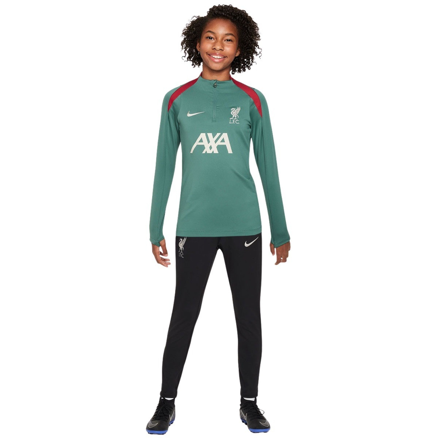 Nike Liverpool Strike Trainingspak 1/4-Zip 2024-2025 Kids Groen Zwart Rood