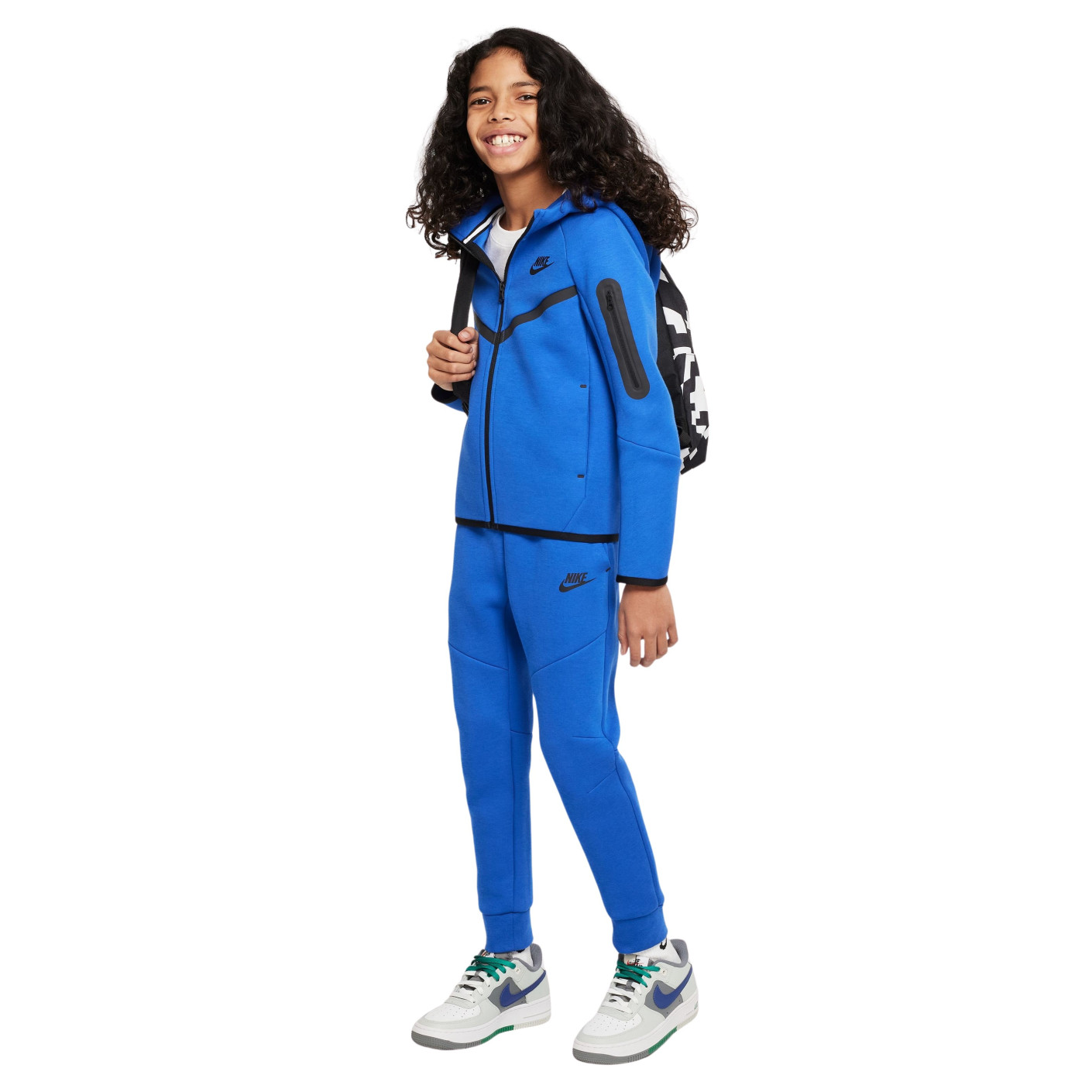 Nike Tech Fleece Sportswear Trainingspak Kids Blauw Zwart