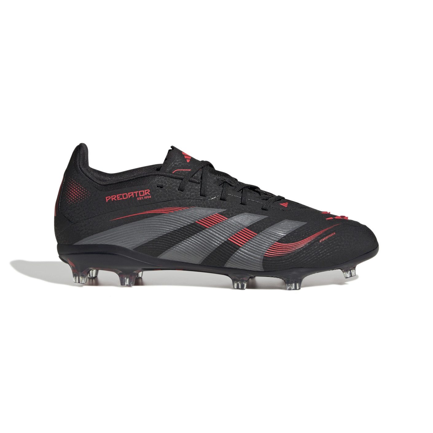 adidas Predator Elite Gras Voetbalschoenen (FG) Kids Zwart Grijs Rood