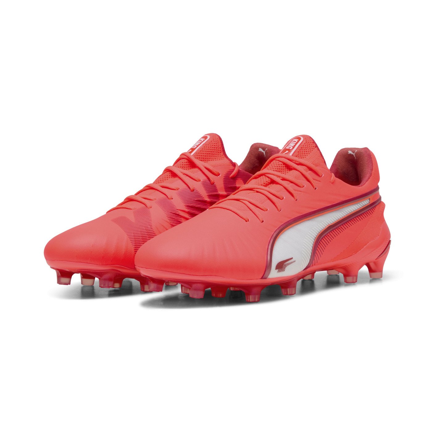 PUMA King Ultimate Gras / Kunstgras Voetbalschoenen (MG) Rood Wit