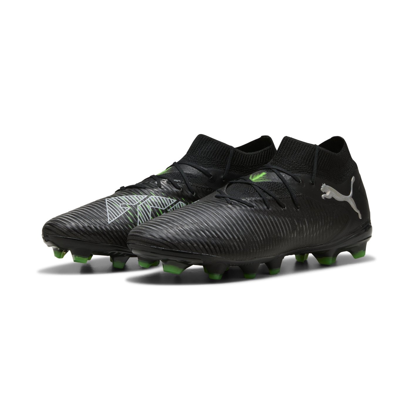 PUMA Future 8 Pro Gras / Kunstgras Voetbalschoenen (MG) Zwart Grijs Groen