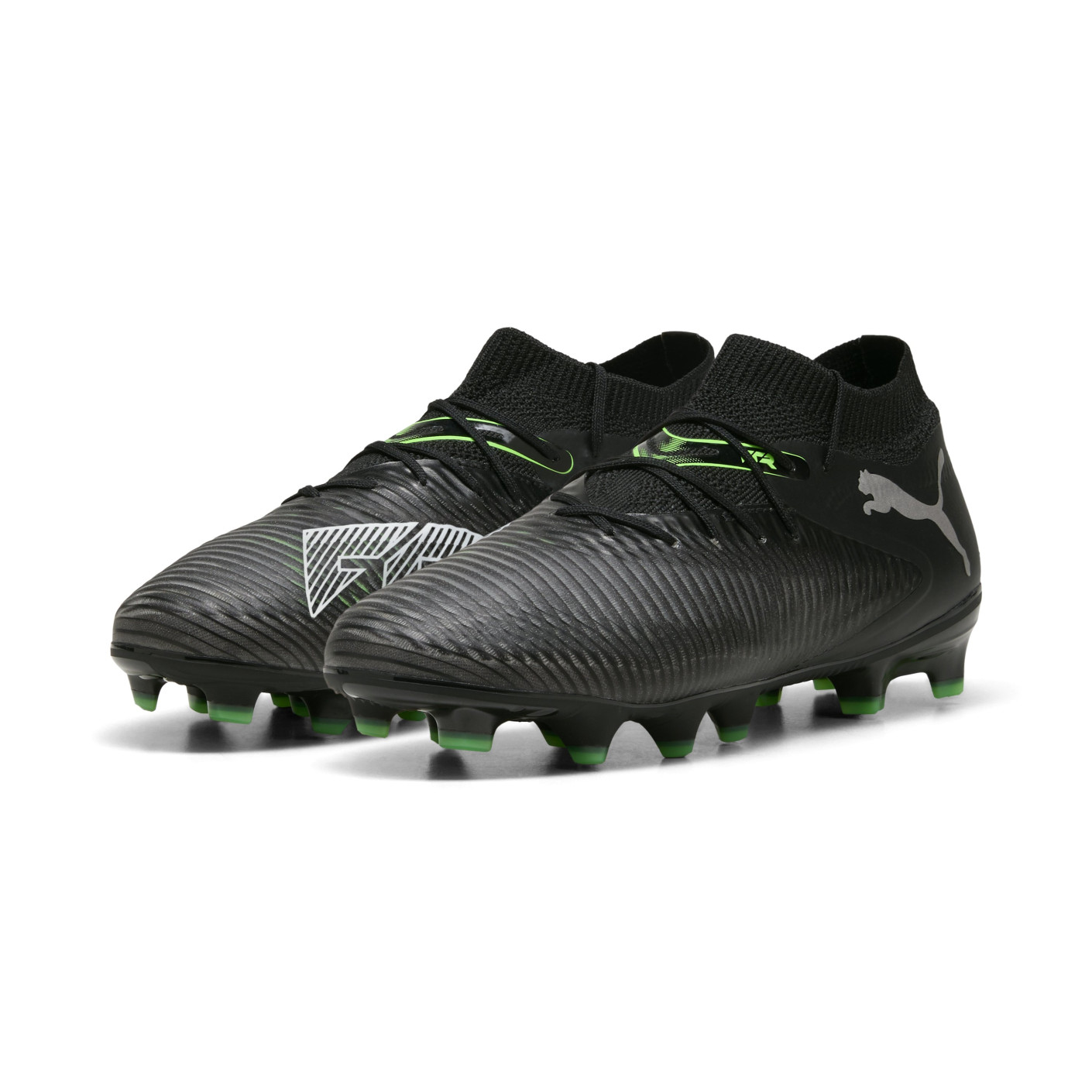 PUMA Future 8 Pro Gras / Kunstgras Voetbalschoenen (MG) Kids Zwart Grijs Groen