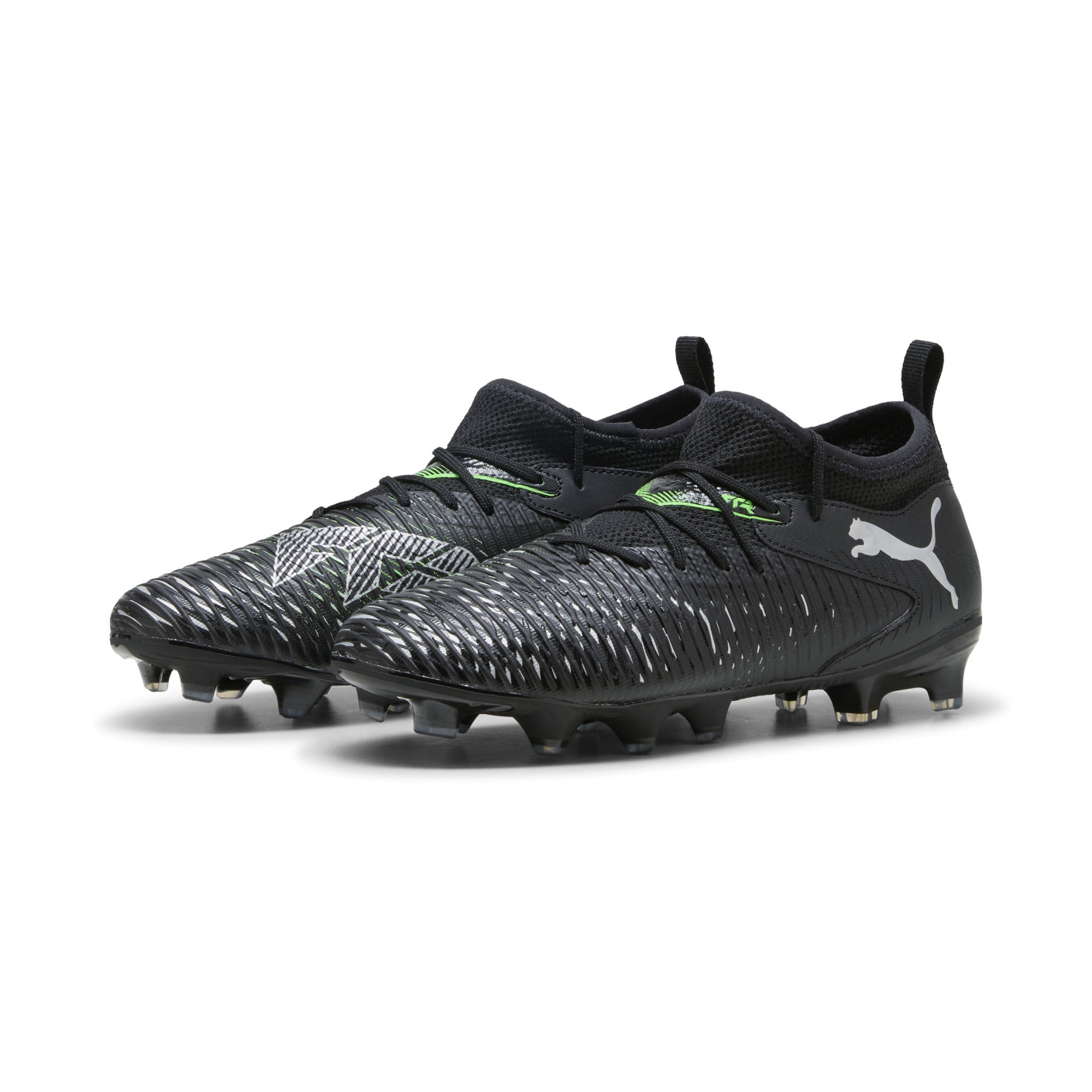 PUMA Future 8 Match Gras / Kunstgras Voetbalschoenen (MG) Kids Zwart Grijs Groen