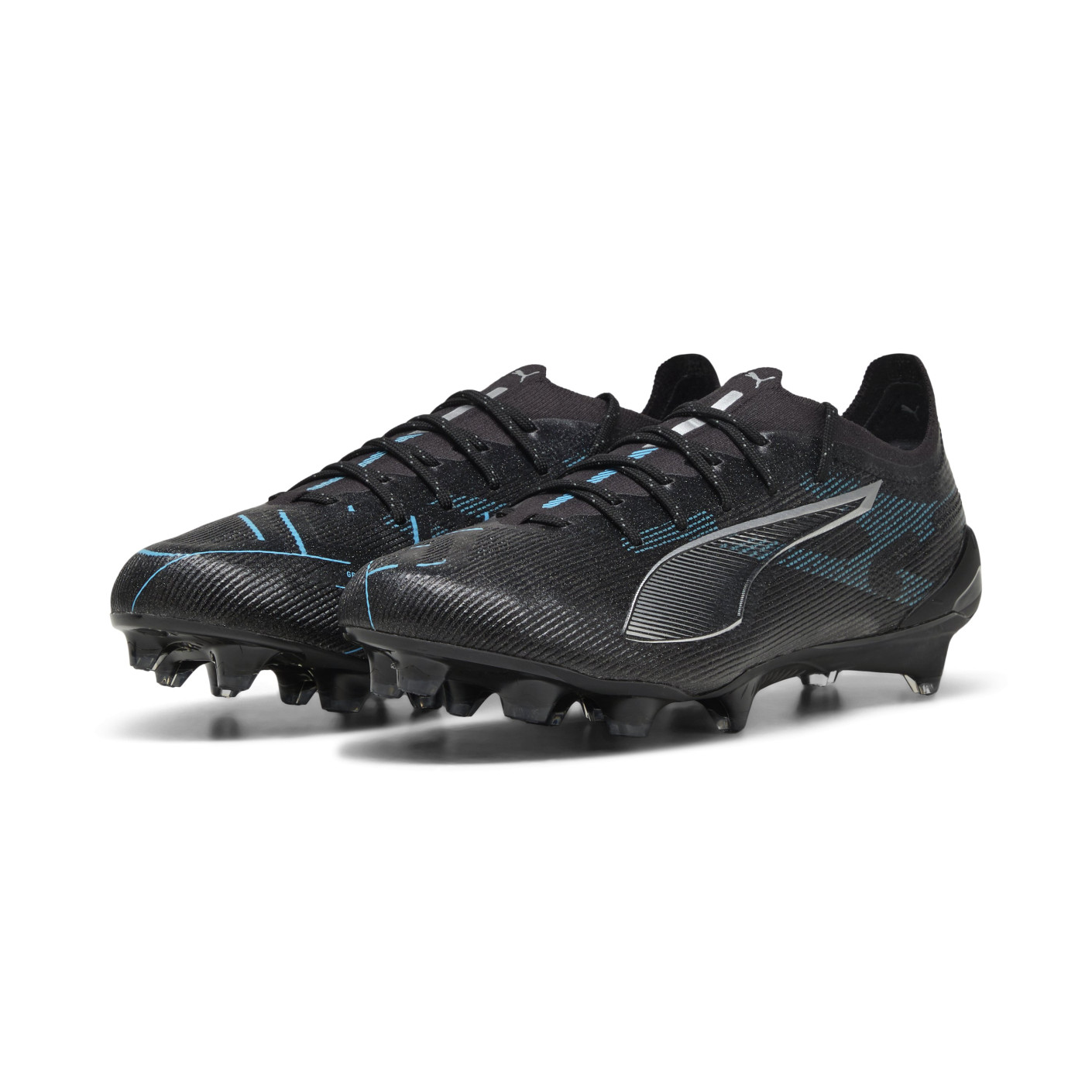 PUMA Ultra 5 Ultimate Gras Voetbalschoenen (FG) Zwart Zilver Blauw