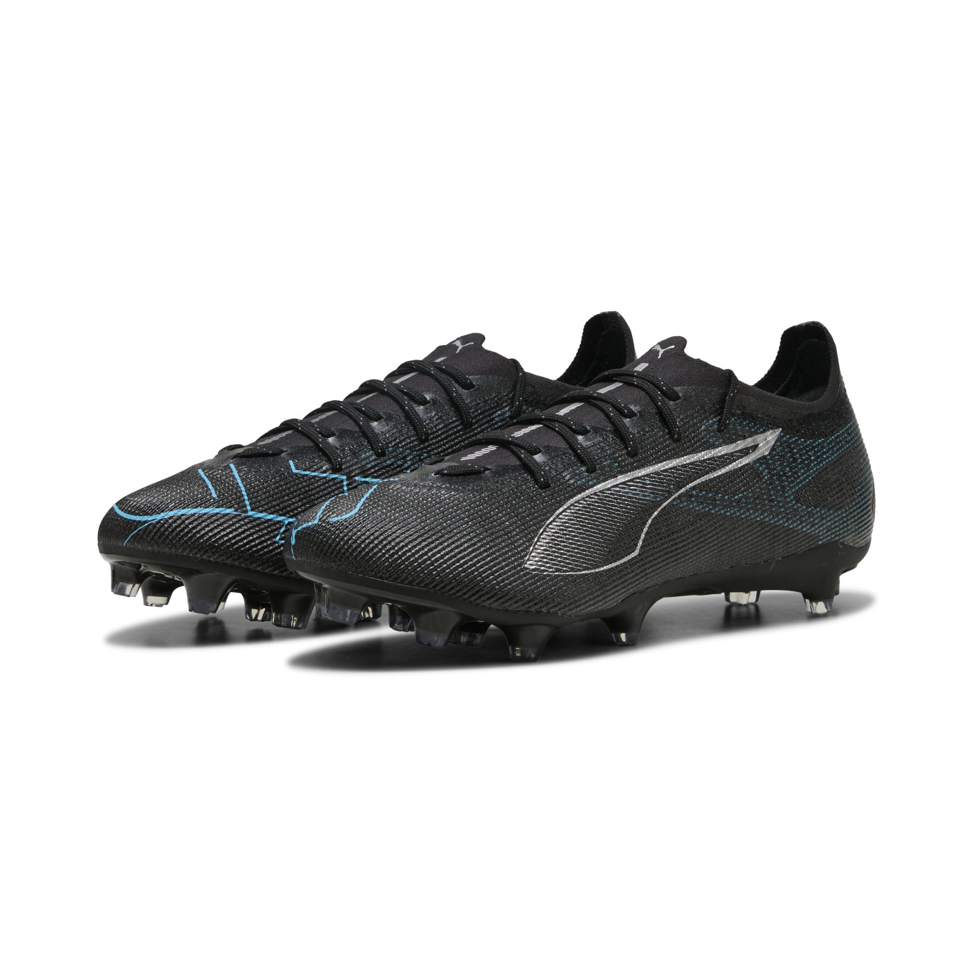 PUMA Ultra 5 Pro Gras / Kunstgras Voetbalschoenen (MG) Zwart Zilver Blauw