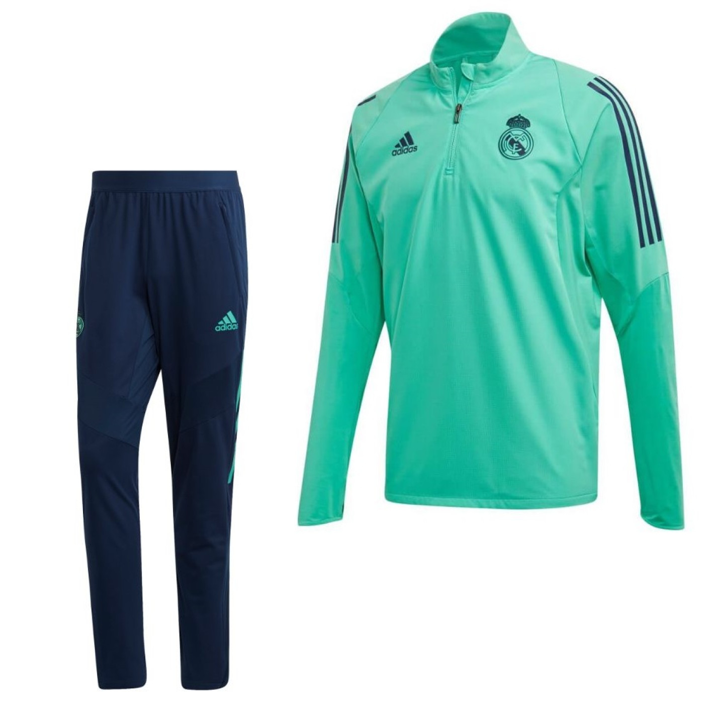 grind Madison draadloze adidas Real Madrid Trainingspak Champions League 2019-2020 Groen Blauw