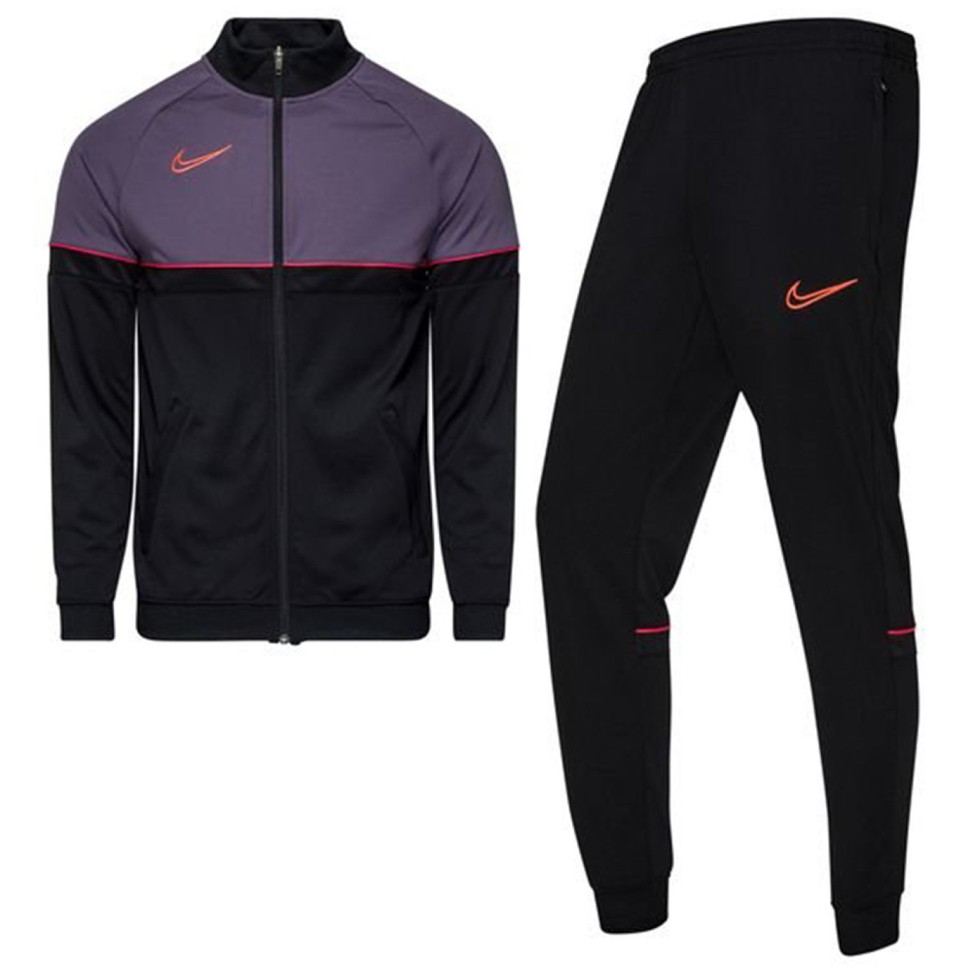 Nike Dri-FIT Academy Trainingspak Zwart Paars Felrood