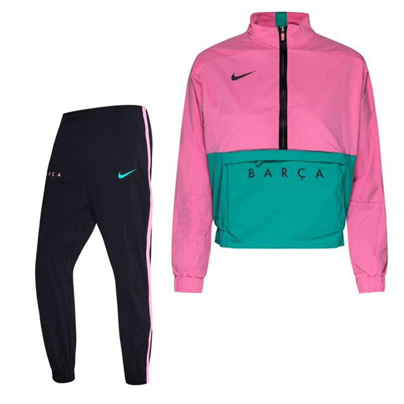 Trekker Hesje bereiden Nike FC Barcelona Trainingspak Vrouwen 2020-2021 Roze Blauw