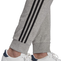 adidas Essentials Fleece Joggingbroek Cuff 3-Stripes Grijs Zwart