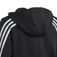 adidas 3-Stripes Fleece Hoodie Full-Zip Kids Zwart Wit