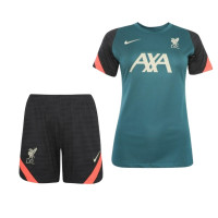 Nike Liverpool Strike Trainingsset 2021-2022 Dames Donkergroen Zwart Rood