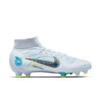 Nike Mercurial Superfly 8 Pro Gras Voetbalschoenen (FG) Grijs Felblauw Geel