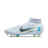 Nike Mercurial Superfly 8 Pro Gras Voetbalschoenen (FG) Grijs Felblauw Geel