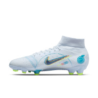 Nike Mercurial Superfly 8 Pro Gras Voetbalschoenen (FG) Grijs Felblauw Geel