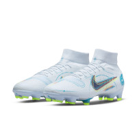 Nike Mercurial Superfly 8 Pro Gras Voetbalschoenen (FG) Grijs Felblauw Geel