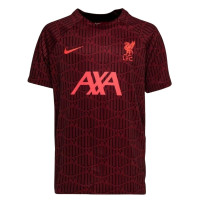 Nike Liverpool Pre Match Trainingsset 2022-2023 Kids Rood Bordeauxrood Rood