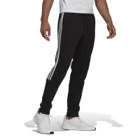 adidas Essentials Fleece Joggingbroek Cuff 3-Stripes Zwart Wit