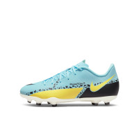 Nike Phantom GT2 Club Gras / Kunstgras Voetbalschoenen (MG) Kids Blauw Zwart Geel