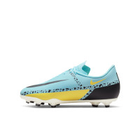 Nike Phantom GT2 Club Gras / Kunstgras Voetbalschoenen (MG) Kids Blauw Zwart Geel