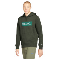 Nike F.C. Essential Fleece Hoodie Trainingspak Donkergroen Wit