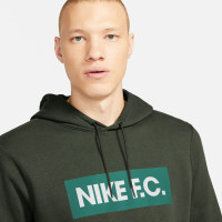 Nike F.C. Essential Fleece Hoodie Trainingspak Donkergroen Wit