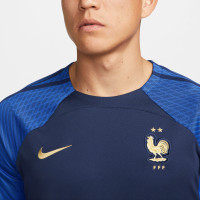 Nike Frankrijk Strike Trainingsset 2022-2024 Donkerblauw Blauw Goud