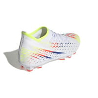 adidas Predator Edge.3 Gras / Kunstgras Voetbalschoenen (MG) Wit Geel Blauw