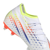 adidas Predator Edge.3 IJzeren-Nop Voetbalschoenen (SG) Wit Geel Blauw