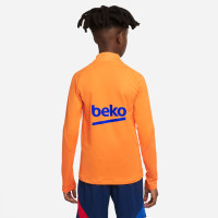 Nike FC Barcelona Strike Drill Trainingstrui 2021-2022 Kids Oranje Zwart