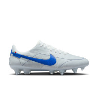 Nike Tiempo Legend 9 Elite Made in Italy IJzeren-Nop Voetbalschoenen (SG) Anti-Clog Wit Blauw Zilver